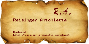 Reisinger Antonietta névjegykártya